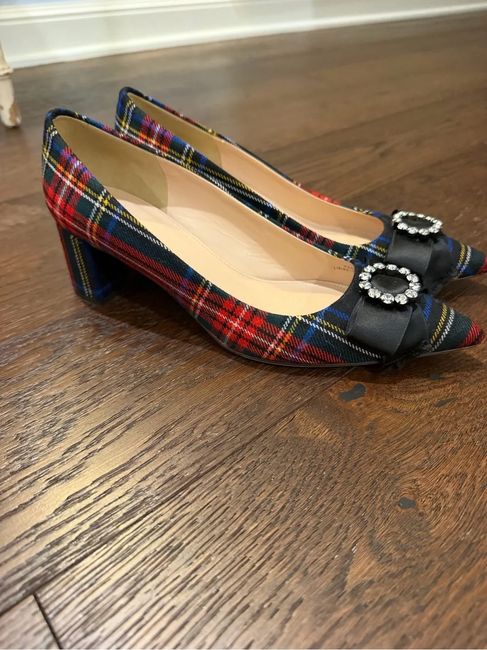 J.Crew collection Avery Christmas holiday plaid block heel pumps 8.5